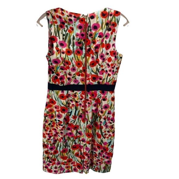 Milly Womens Floral A Line Dress Square Neck Lined Poppies Multicolor Size 8 - Picture 2 of 13
